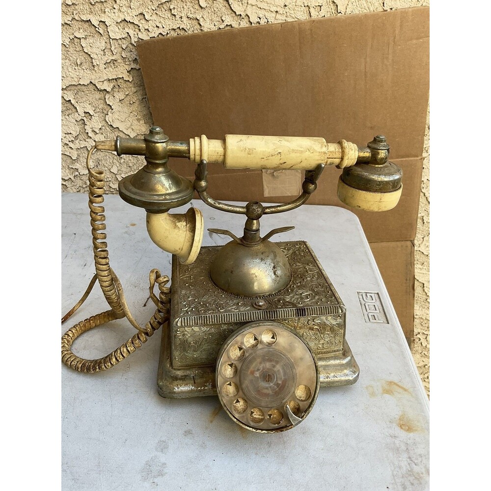 Vintage Ornate Rotary Telephone Landline Decoration Or Halloween Prop